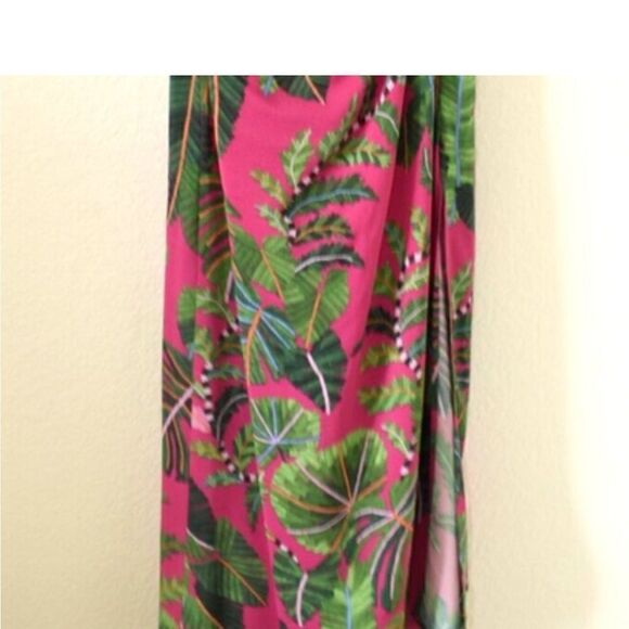 NWT Farm Rio Women’s Pink Leaves Midi Dress - Size Large - Picture 5 of 13
